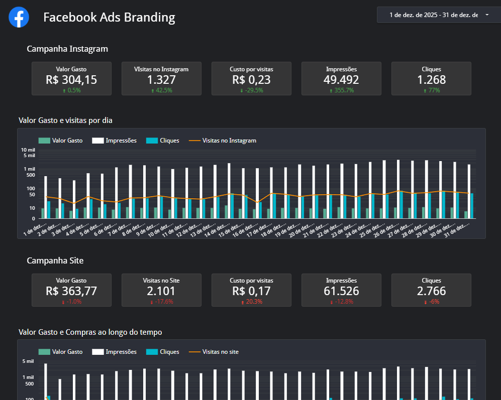 Dashboard Meta Seguidores